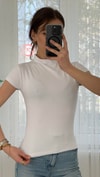 Buzzy Beyaz Bebe Kol Basic Yaka Tshirt