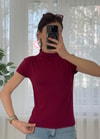 Buzzy Bordo Bebe Kol Basic Yaka Tshirt