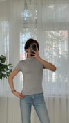 Buzzy Gri Bebe Kol Basic Yaka Tshirt