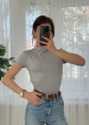 Buzzy Gri Bebe Kol Basic Yaka Tshirt