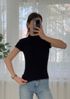Buzzy Siyah Bebe Kol Basic Yaka Tshirt