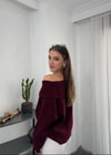Degaje Yaka Fitilli Bordo Kazak 