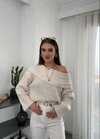 Degaje Yaka Fitilli Krem Kazak 