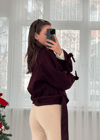 Dore Premium Bordo Kemer Aksesuarlı Ceket 