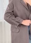 Helen Gri Premium Kol Katlamalı Poliviskon Blazer 