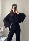Hoddie Siyah Triko Takım