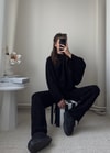 Hoddie Siyah Triko Takım