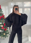 Hoddie Siyah Triko Takım