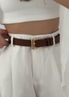 Kahverengi Gold Toka Miumiu Kemer