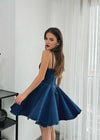 Korse Detaylı Denim Elbise