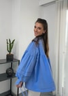 Koyu Mavi İpli Poplin Gömlek 