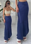 Lee Maxi Boy Saten Fuşya Etek 