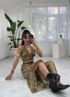 Leyz Boho Etnik Desen Alt Üst Takım