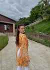 Lumiera İthal Etnik Desen Kkelebek Kol Sarı Bolero