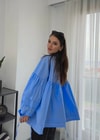 Mavi Çizgili İpli Poplin Gömlek 