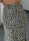 Maxi Saten Leoparlı Etek 