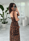 Midi Şifon Leopar Elbise 