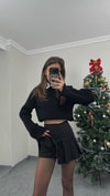 MİNİ ŞORTLU PİLELİ ETEK