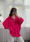 Nar Çiçeği İthal Ayrobin Tek Cepli Oversize Gömlek 