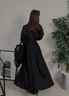 Novee Oversize Siyah Kemerli Elbise