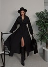 Novee Oversize Siyah Kemerli Elbise