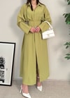 Novee Oversize Yağ Yeşili Kemerli Elbise