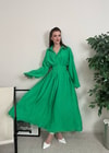 Novee Oversize Yeşil Kemerli Elbise
