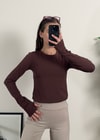 Oysh Model Parmak Geçmeli Kahverengi Body