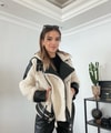 PELUŞ DERİ DETAYLI CEKET 