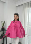 Pembe İpli Poplin Gömlek 