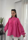 Pembe İpli Poplin Gömlek 