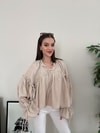 Pixy Bağlama Detaylı Ekru Bluz
