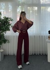Riva Bordo Krep Kemerlİ Palazzo Pantolon 