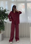 Roxy Kırmızı Leopar Desen Saten Gömlek 