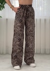 Roxy Leopar Desen Bol Paça Saten Pantolon