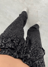 Roxy Siyah Leopar Desen Bol Paça Saten Pantolon