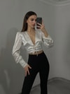 SATEN BAĞLAMALI CROP 
