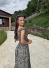 Seranya Gipeli  Etnik Desen İpekk Elbise 