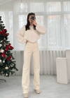 Stitched Wide Leg Relax Jeans 