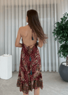 Talia Etnik Desen İpek Elbise 