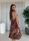 Talia Etnik Desen İpek Elbise 