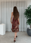 Talia Etnik Desen İpek Elbise 