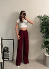 Werenika Bordo Krep  Pantolon