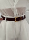 Ysl Bordo Gold Toka Kemer