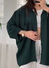 Zümrüt İthal Ayrobin Tek Cepli Oversize Gömlek