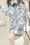 Anime Cinnamoroll Mavi Damalı Hırka