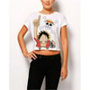 Anime One Piece - Luffy Yarım Kadın T-Shirt