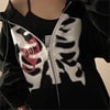Anime Siyah Harajuku Chest And Heart (Unisex) Kapüşonlu Sweatshirt