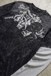 Antrasit Skull Motifli Beyaz Unisex Sweatshirt