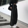 Basic Beyaz Şeritli Siyah Pantolon
